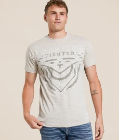 Tops|Graphic T-Shirts | American Fighter Darnhill T-Shirt Sand Dark Sand Tetris