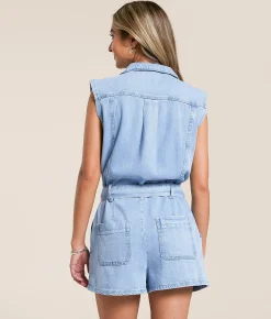 Rompers & Jumpsuits | Z Supply Dash Twill Romper Light Vintage Indigo