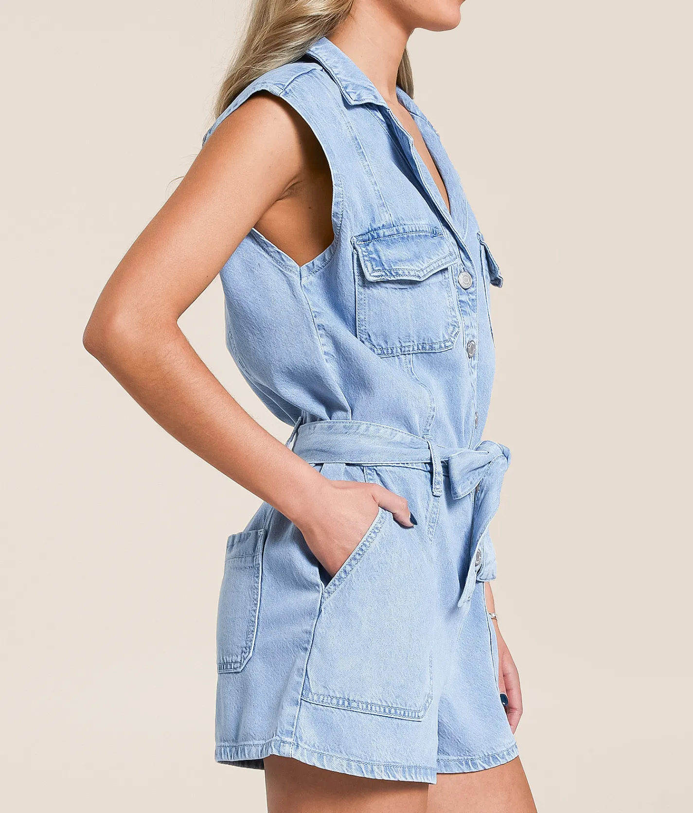 Rompers & Jumpsuits | Z Supply Dash Twill Romper Light Vintage Indigo