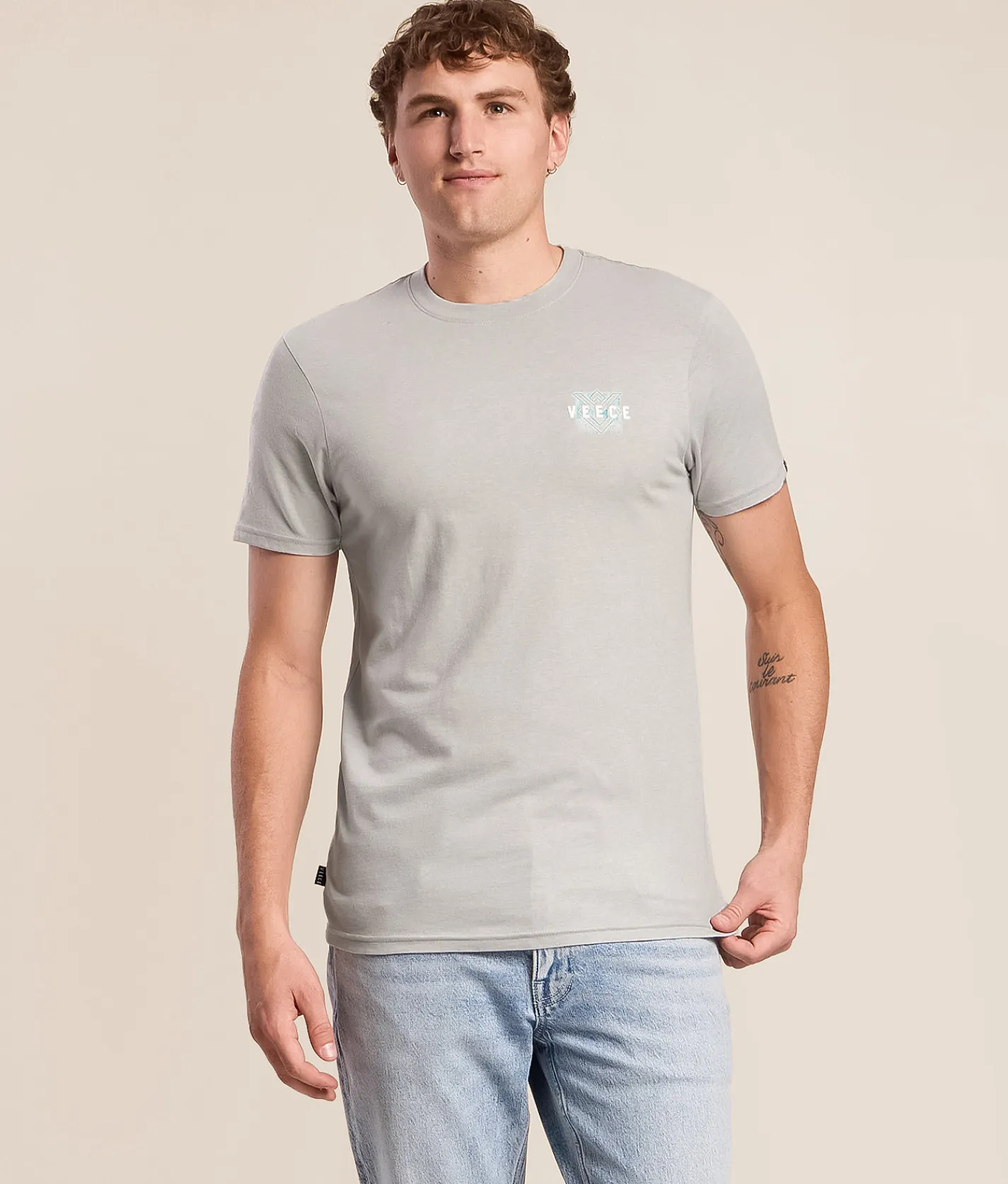 Tops|Graphic T-Shirts | Veece Data Drift T-Shirt Marble Grey