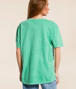 PHILCOS Davie Bowie Space Oddity Oversized Band T-Shirt Green Discount