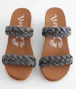 Shoes | Very G Davina Bedazzled Wedge Sandal Black