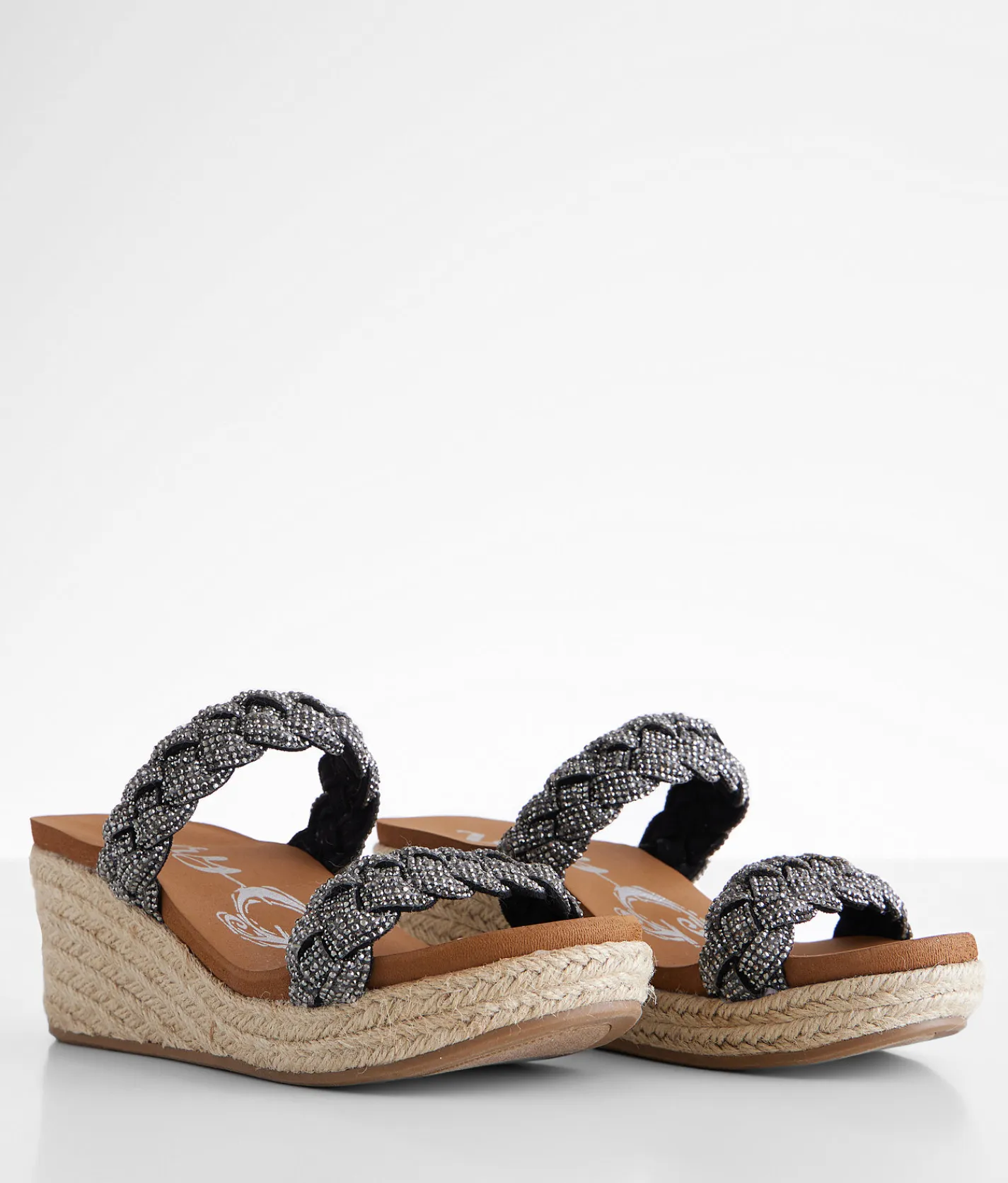 Shoes | Very G Davina Bedazzled Wedge Sandal Black