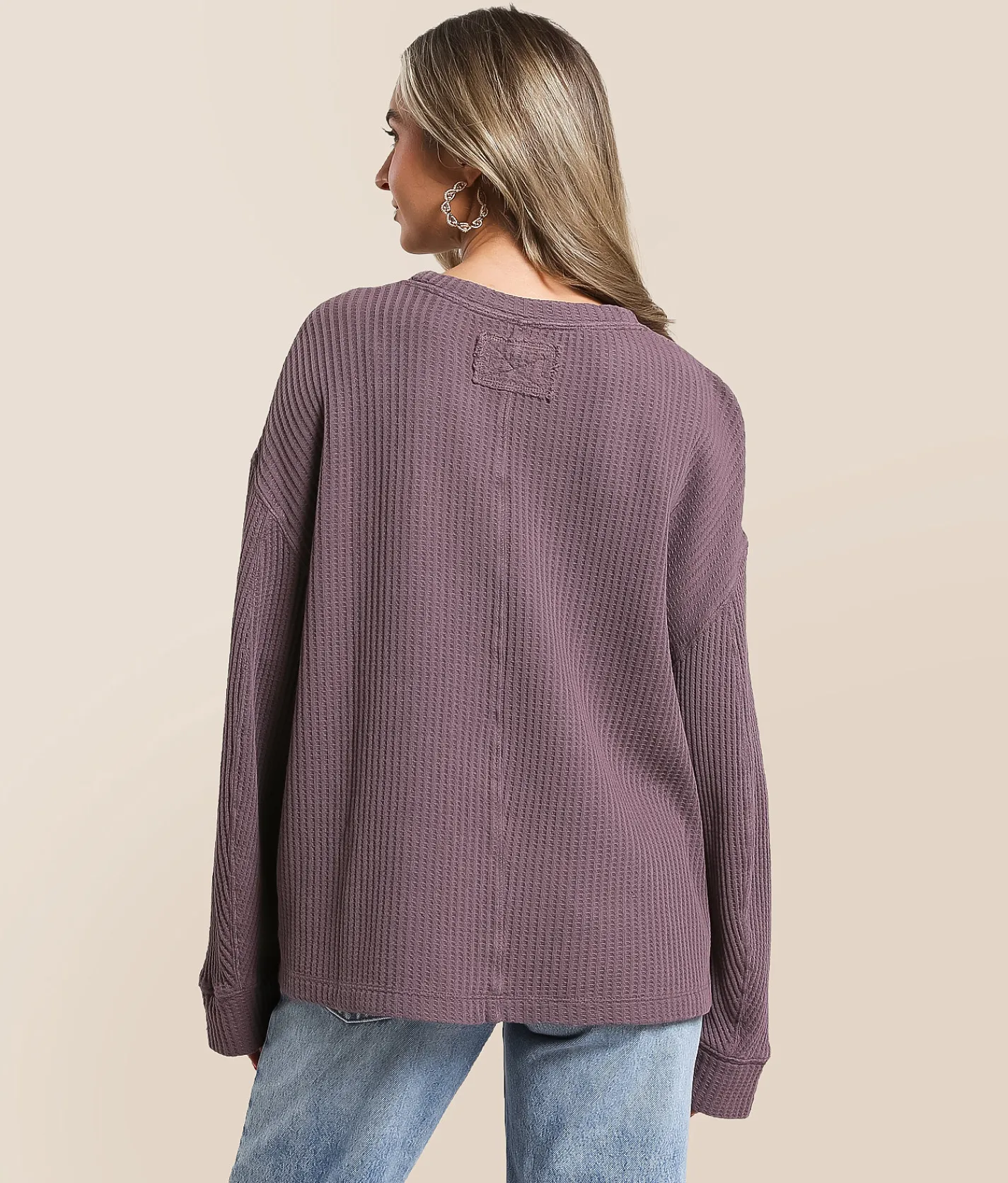 Tops | Free People Dawson Oversized Thermal Dark Purple