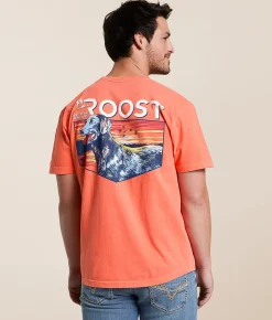 Roost Waterfowl Daybreak T-Shirt Bright Salmon Hot