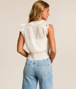 Tops | Free People Day Dreamer Eyelet Tank Top Ivory