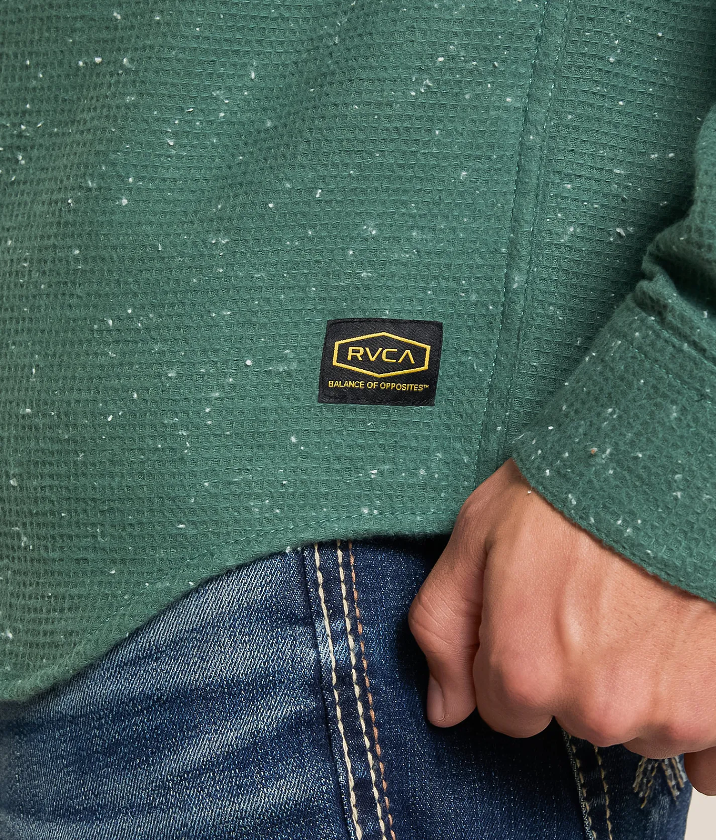 RVCA Dayshift Flannel Shirt Balsam Green New