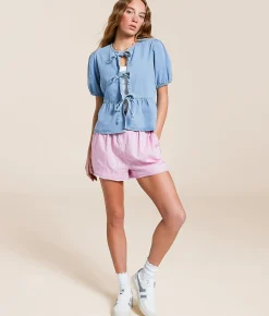 Bottoms|Shorts | Free People Day To Day Boxer Short Pink Combo