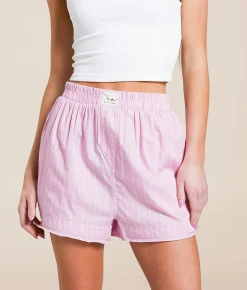Bottoms|Shorts | Free People Day To Day Boxer Short Pink Combo