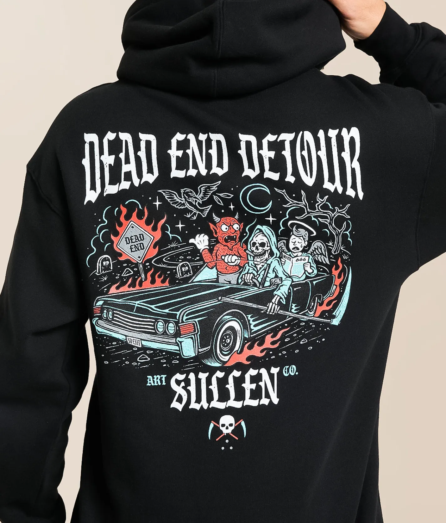 Sullen Dead End Detour Hooded Sweatshirt Jet Black Outlet