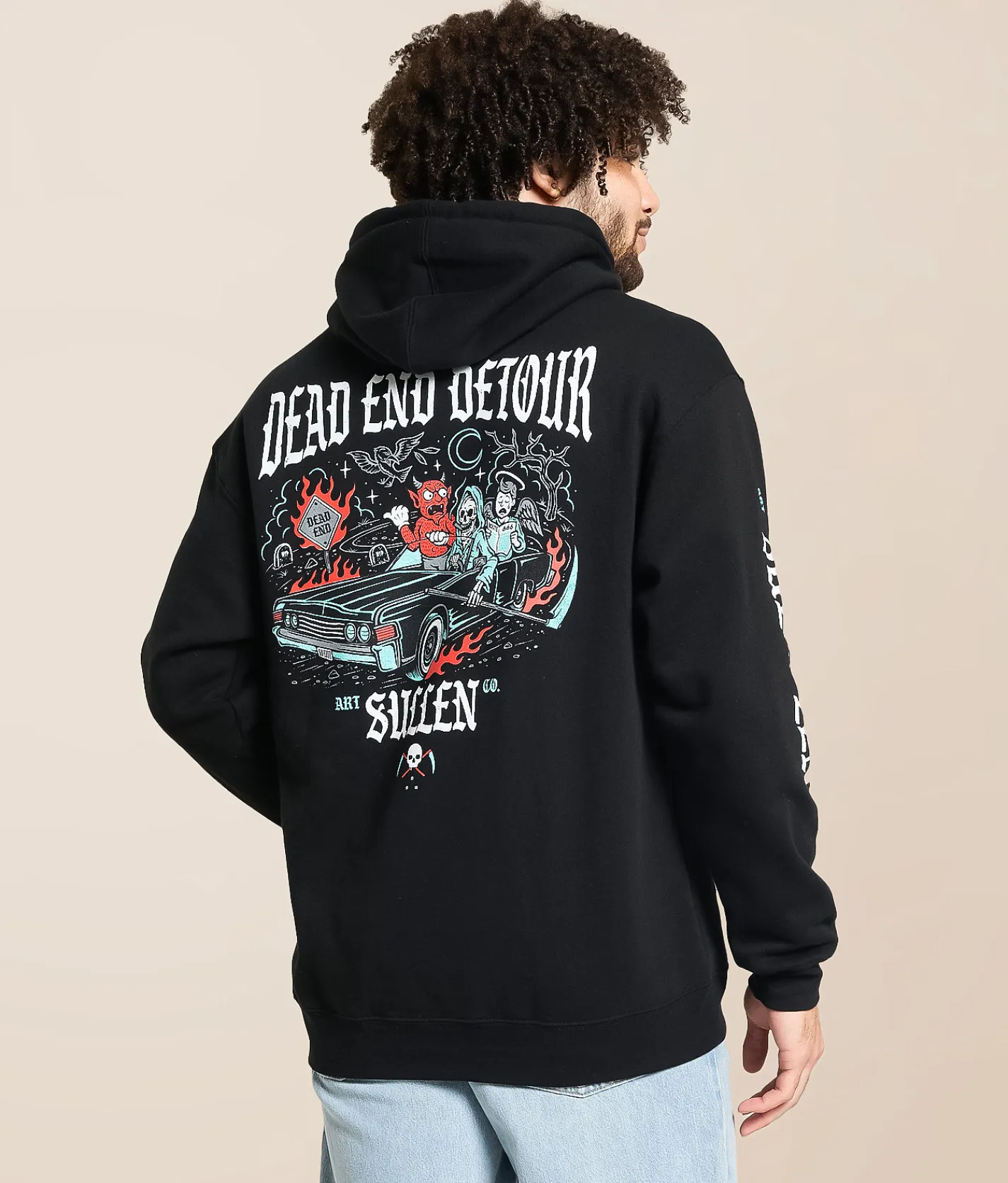 Sullen Dead End Detour Hooded Sweatshirt Jet Black Outlet