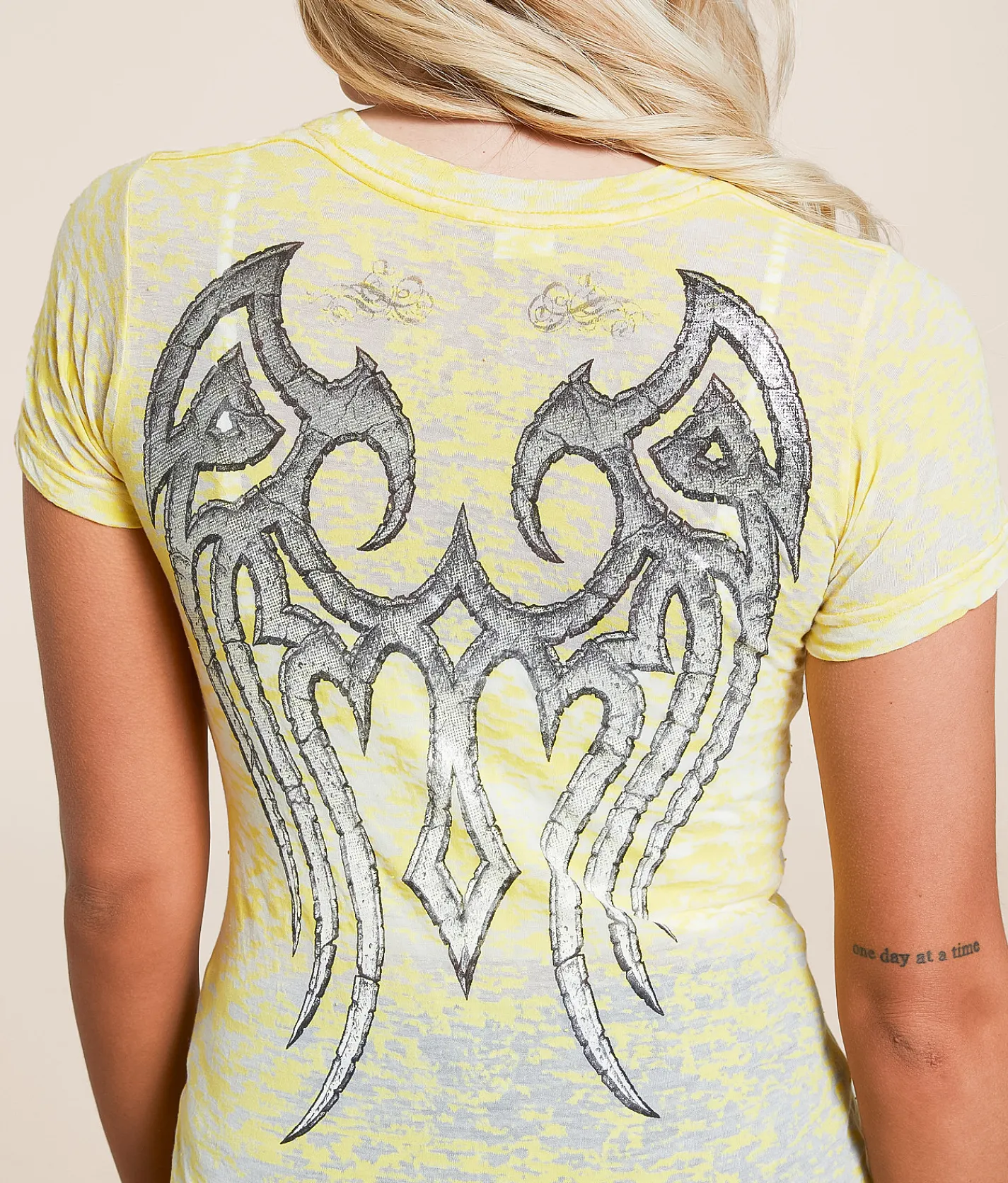 Affliction Death Blade Burnout T-Shirt Buttercup Burnout