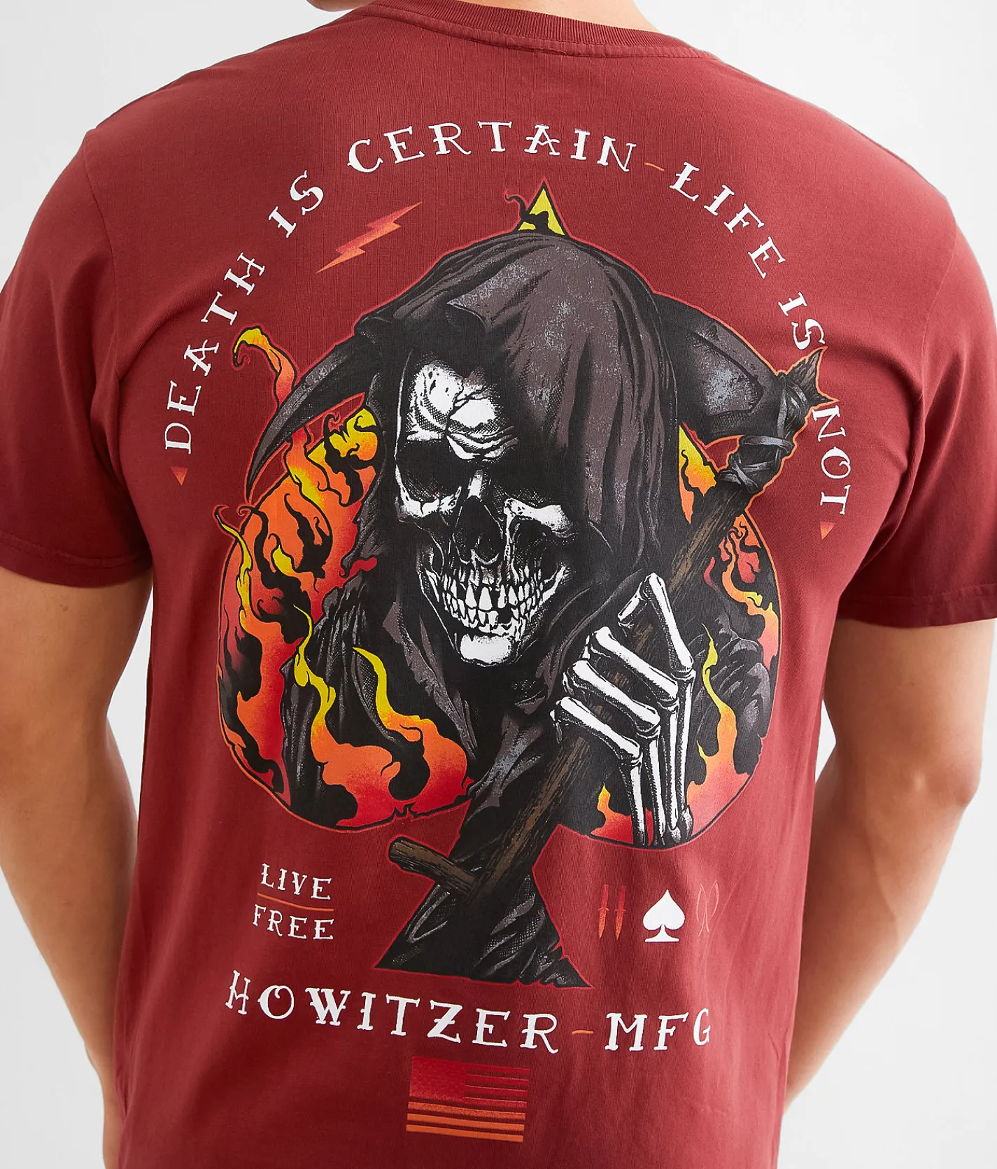 Howitzer Death Is Certain T-Shirt Cabernet New