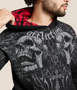 Affliction Decimation Hooded Sweatshirt Black Lava Wash Best