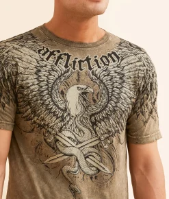 Affliction Declaration T-Shirt Dusty Olive Lava Wash Online