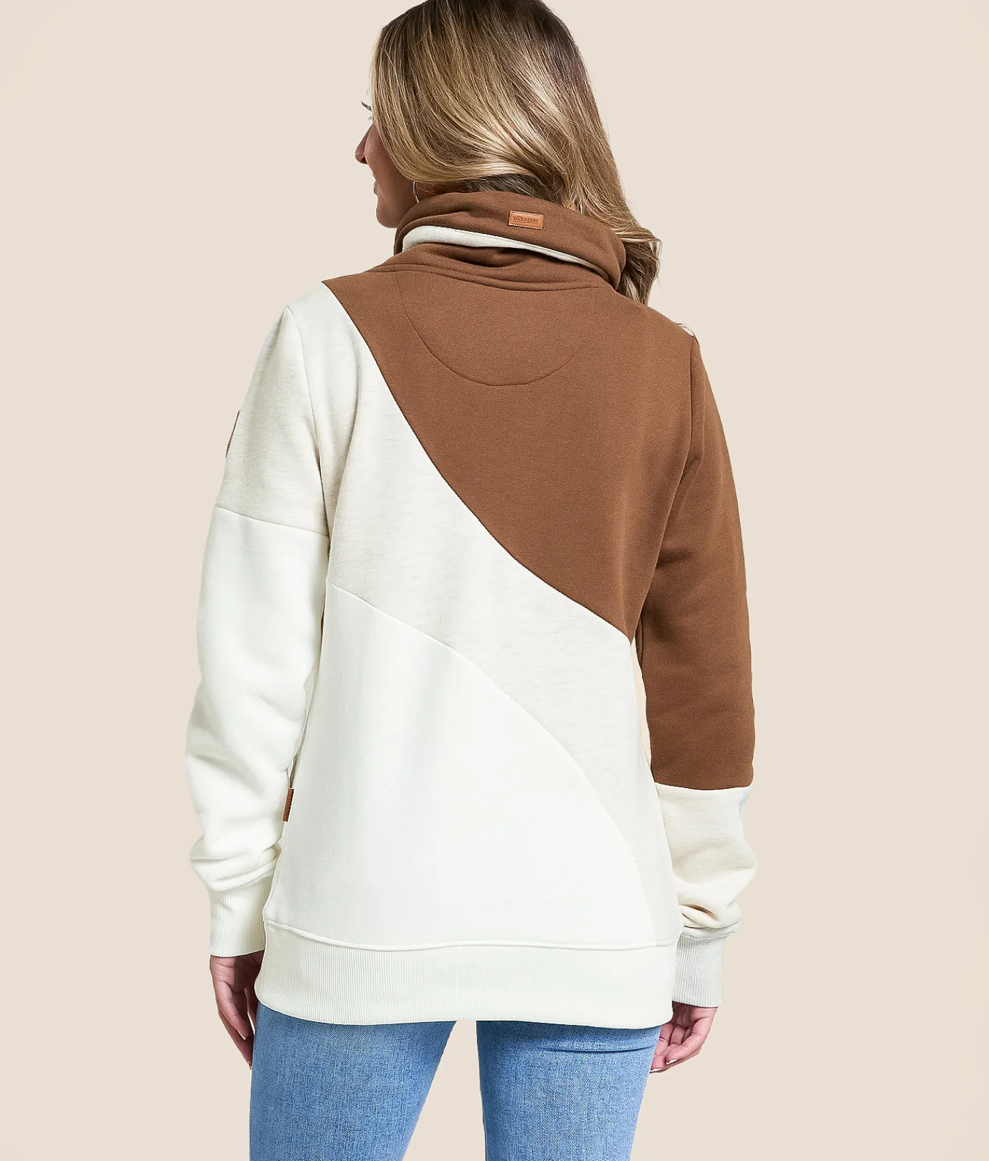 Wanakome Deena Cowl Neck Pullover Heather Oatmeal Mix Sale