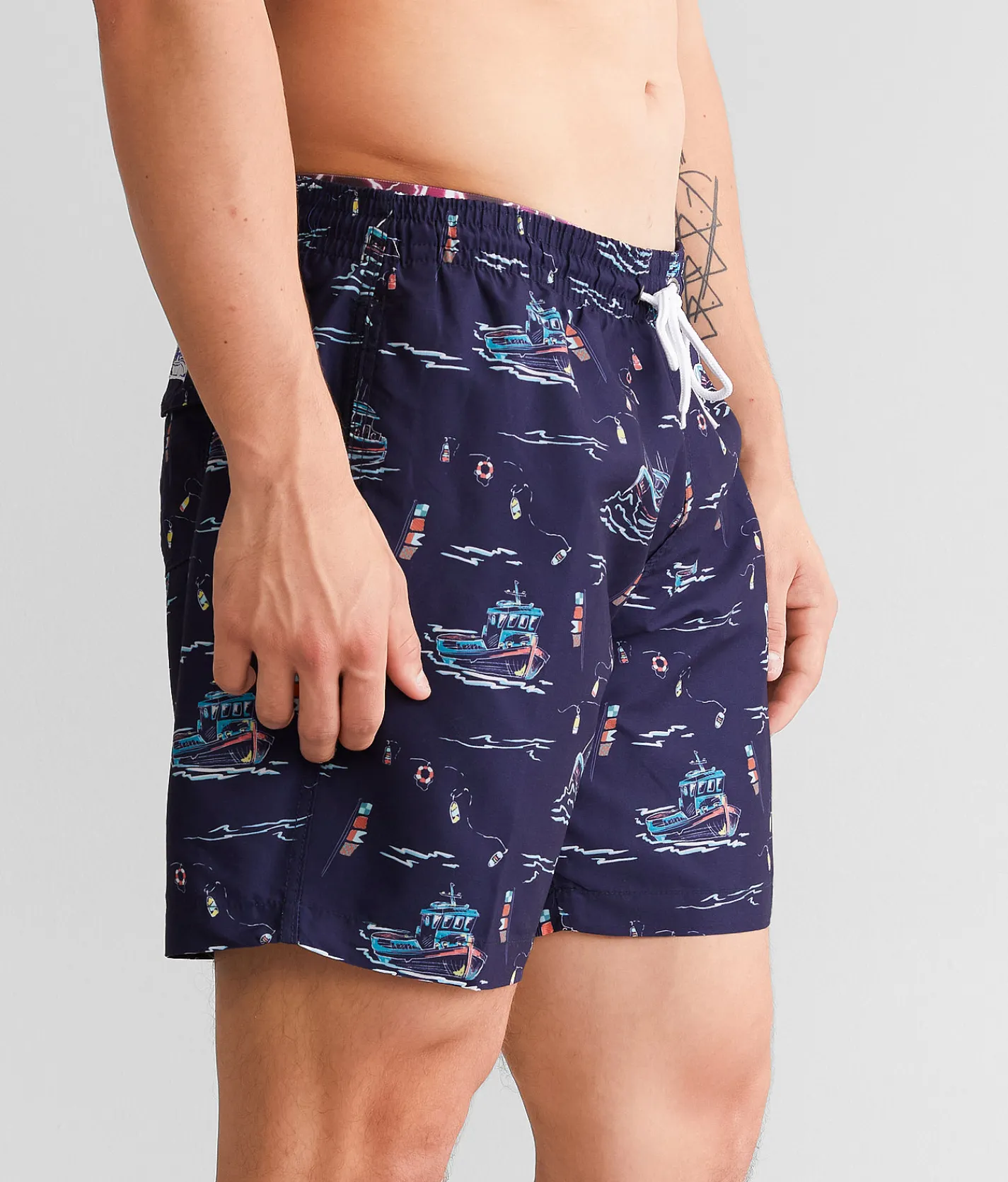 Bottoms|Swimwear | Trunks Surf & Swim Co. Deep Sea Charter Swim Trunks Marine