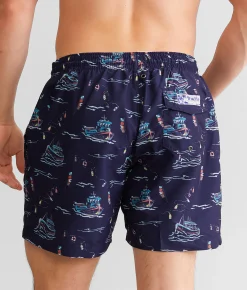 Bottoms|Swimwear | Trunks Surf & Swim Co. Deep Sea Charter Swim Trunks Marine
