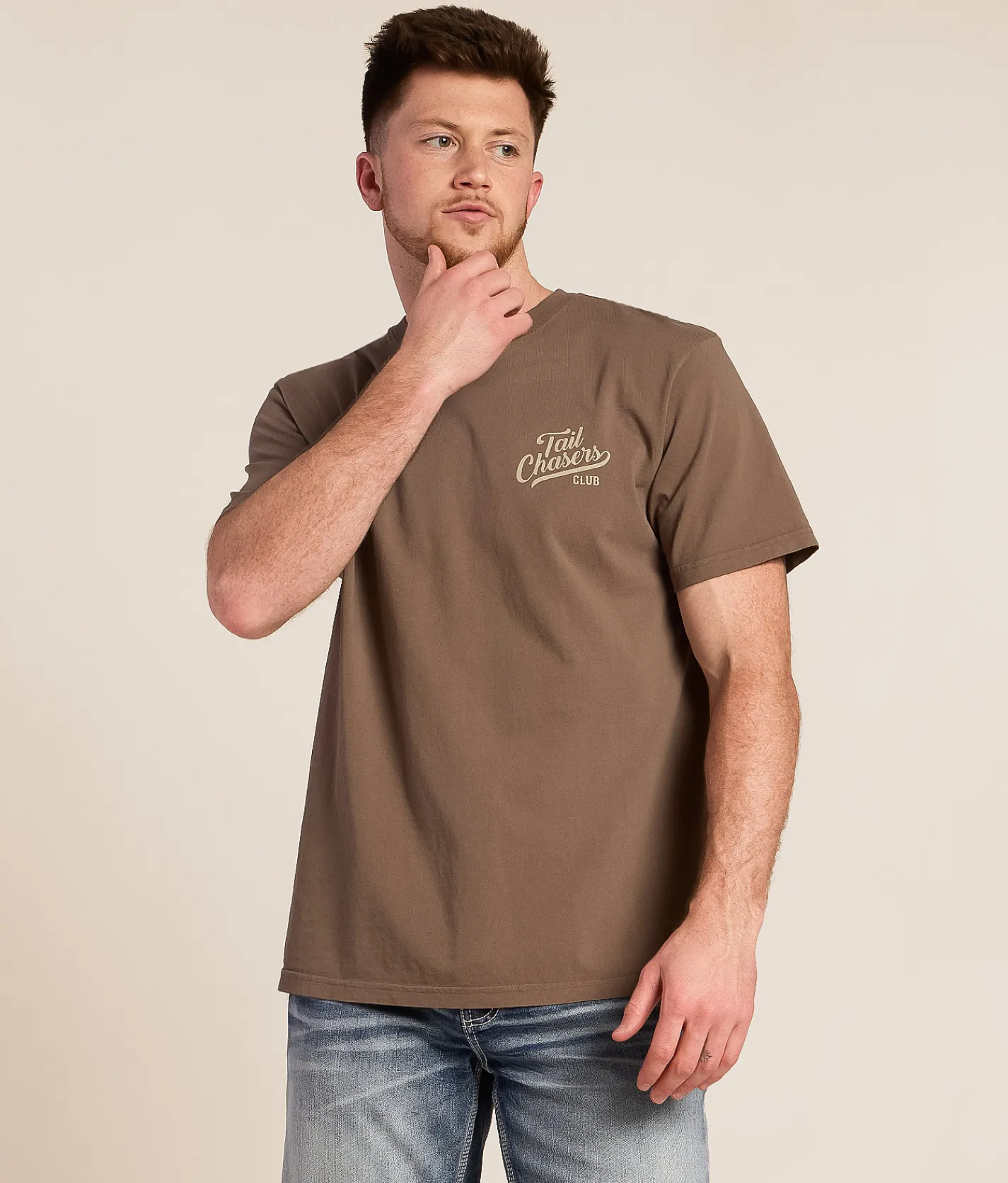 Tops|Graphic T-Shirts | Tail Chasers Club Deer Camo T-Shirt Falcon