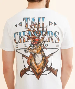 Graphic T-Shirts | Tail Chasers Club Deer Trophy T-Shirt White