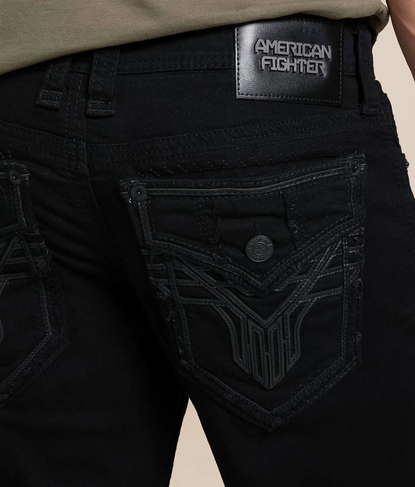 Bottoms|Jeans | American Fighter Defender Straight Stretch Jean Black Rinse