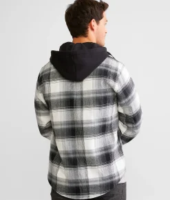 Coats & Jackets | Howitzer Defend Hooded Flannel Shacket Black White