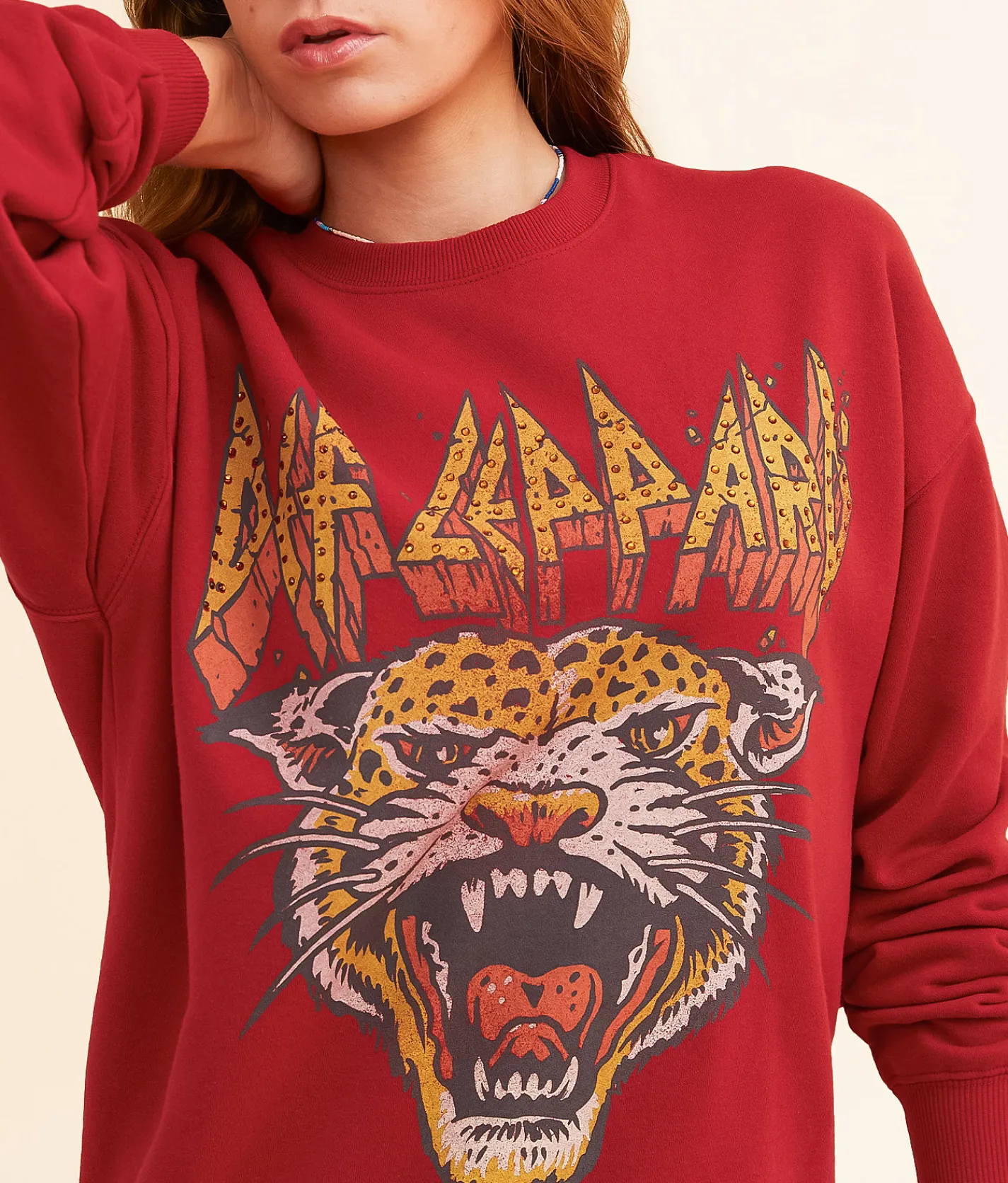 Goodie Two Sleeves Def Leppard Band Pullover Chili Pepper TCX Best