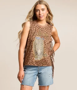 Tops | Goodie Two Sleeves Def Leppard Band Tank Top Leopard