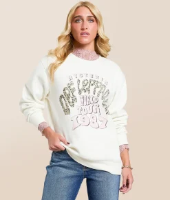 Cactus & Pearl Def Leppard Oversized Band Pullover Marshmellow Hot