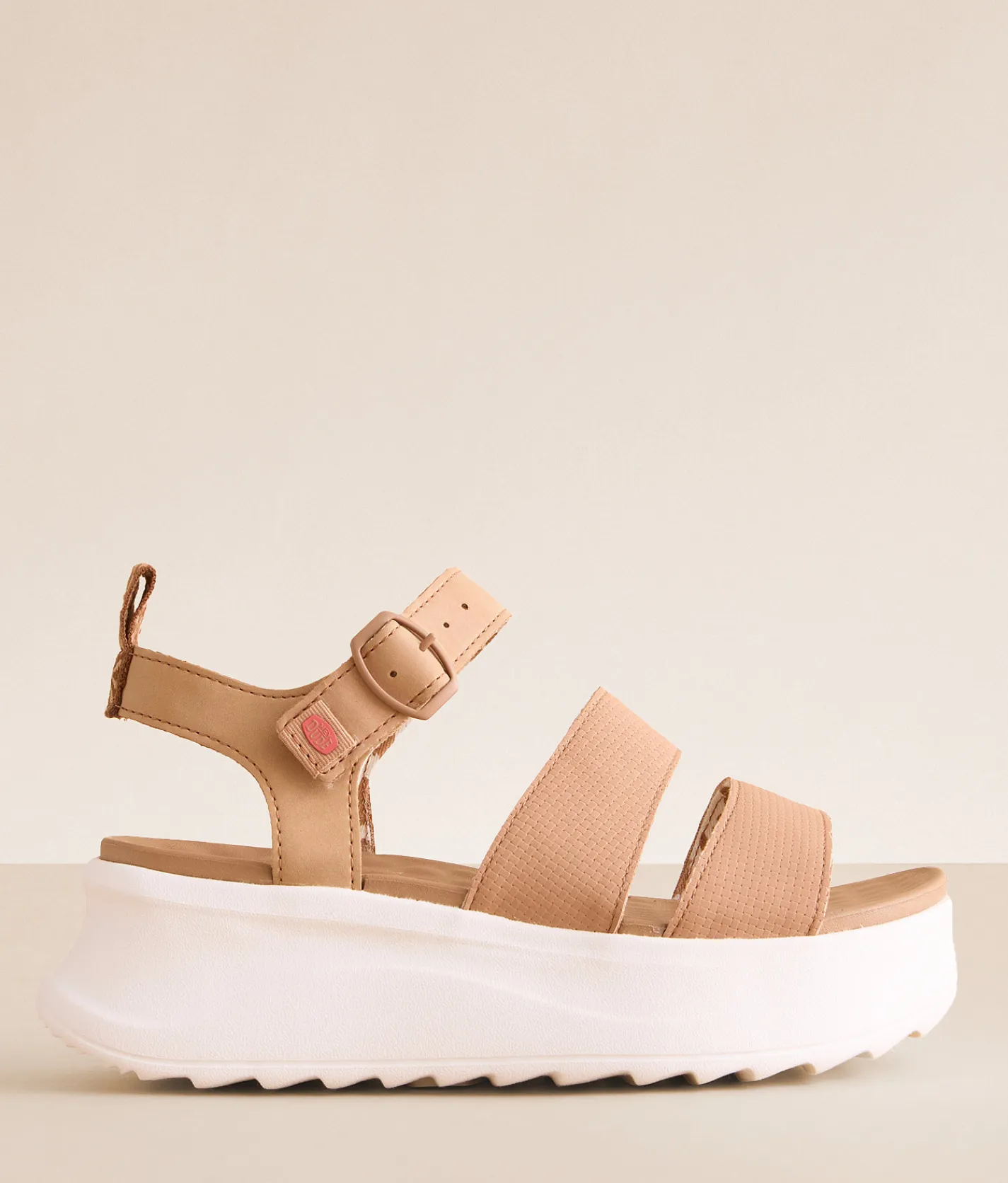 HEYDUDE™ Delray Buckle Classic Platform Sandal Tan