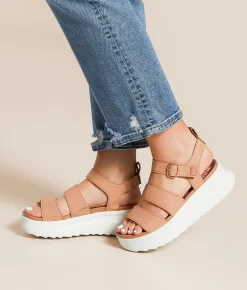 HEYDUDE™ Delray Buckle Classic Platform Sandal Tan