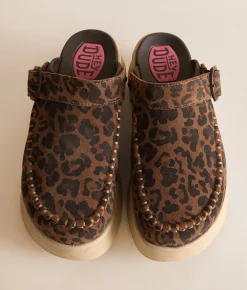 Shoes | HEYDUDE™ Delray Leopard Print Clog Brown Leopard
