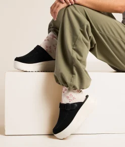 Shoes | HEYDUDE™ Delray Suede Clog Black Egret