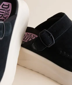 Shoes | HEYDUDE™ Delray Suede Clog Black Egret