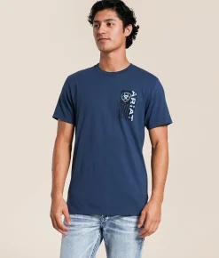 Tops|Graphic T-Shirts | Ariat Deluxe Shield T-Shirt Blue Dusk