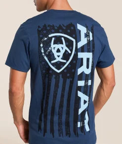 Tops|Graphic T-Shirts | Ariat Deluxe Shield T-Shirt Blue Dusk