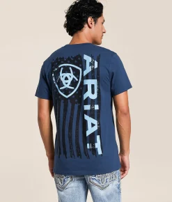 Tops|Graphic T-Shirts | Ariat Deluxe Shield T-Shirt Blue Dusk