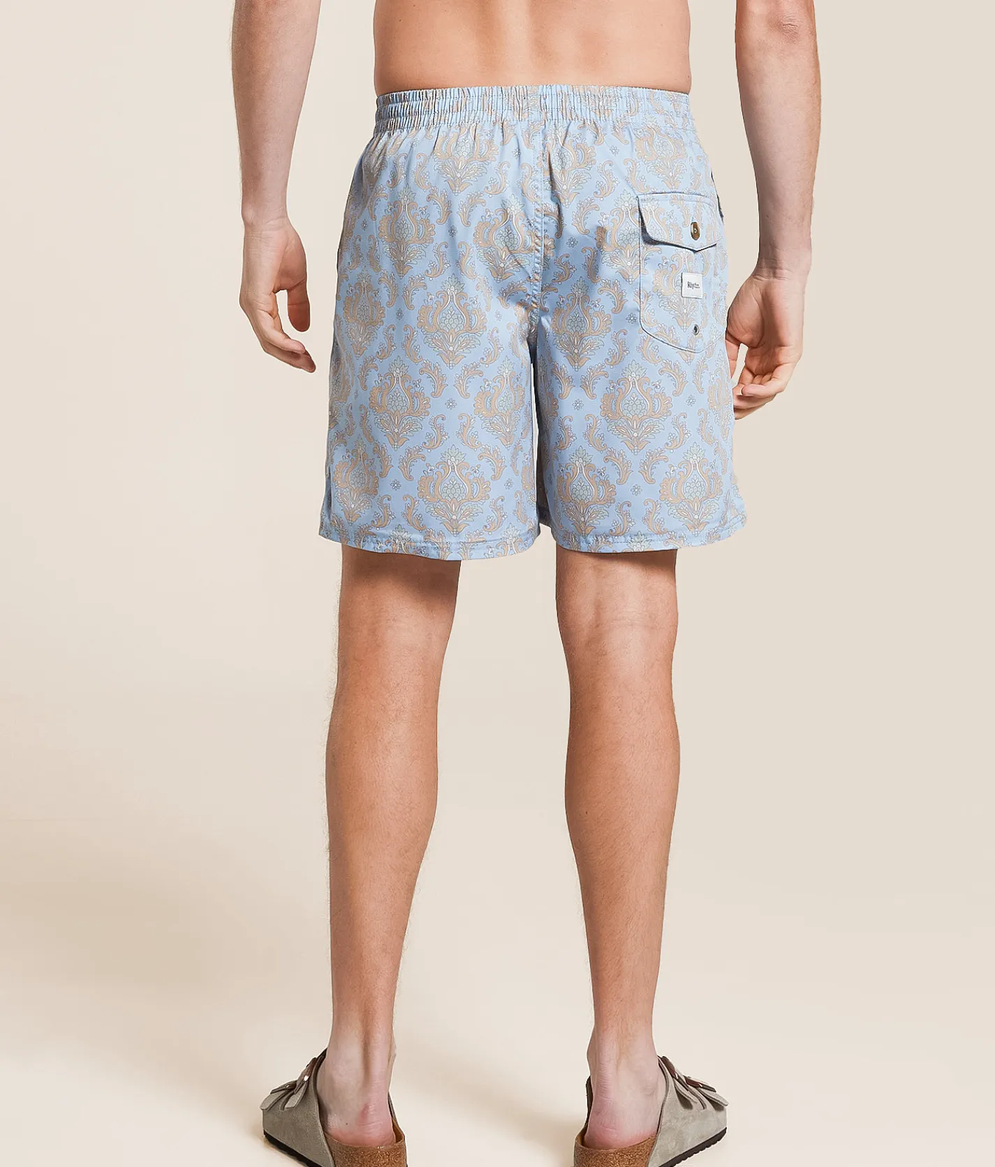 Bottoms|Swimwear | Rhythm Demask Beach Swim Trunks Pacific Blue