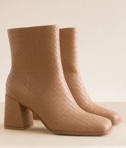 Oasis Society Demi Woven Ankle Boot Camel Clearance