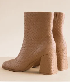Oasis Society Demi Woven Ankle Boot Camel Clearance