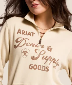 Ariat Denim & Supply Oversized Pullover Oyster Grey Discount