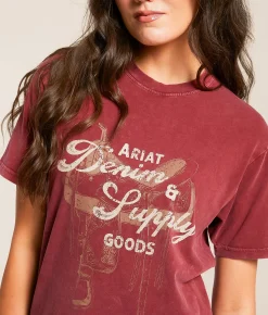Tops | Ariat Denim & Supply T-Shirt Cabernet