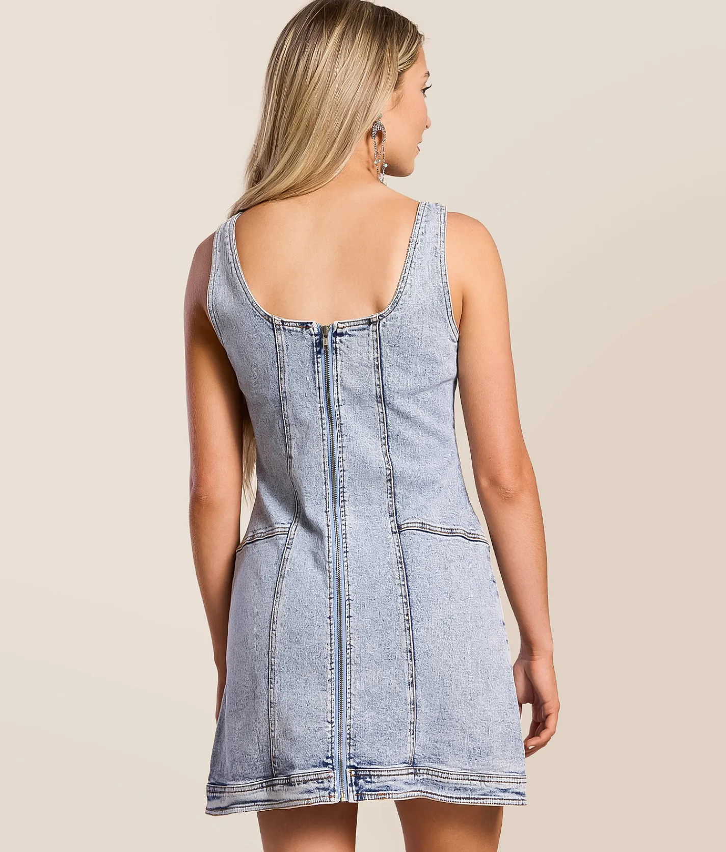 Blue B Denim Mini Dress Charcoal Denim Outlet