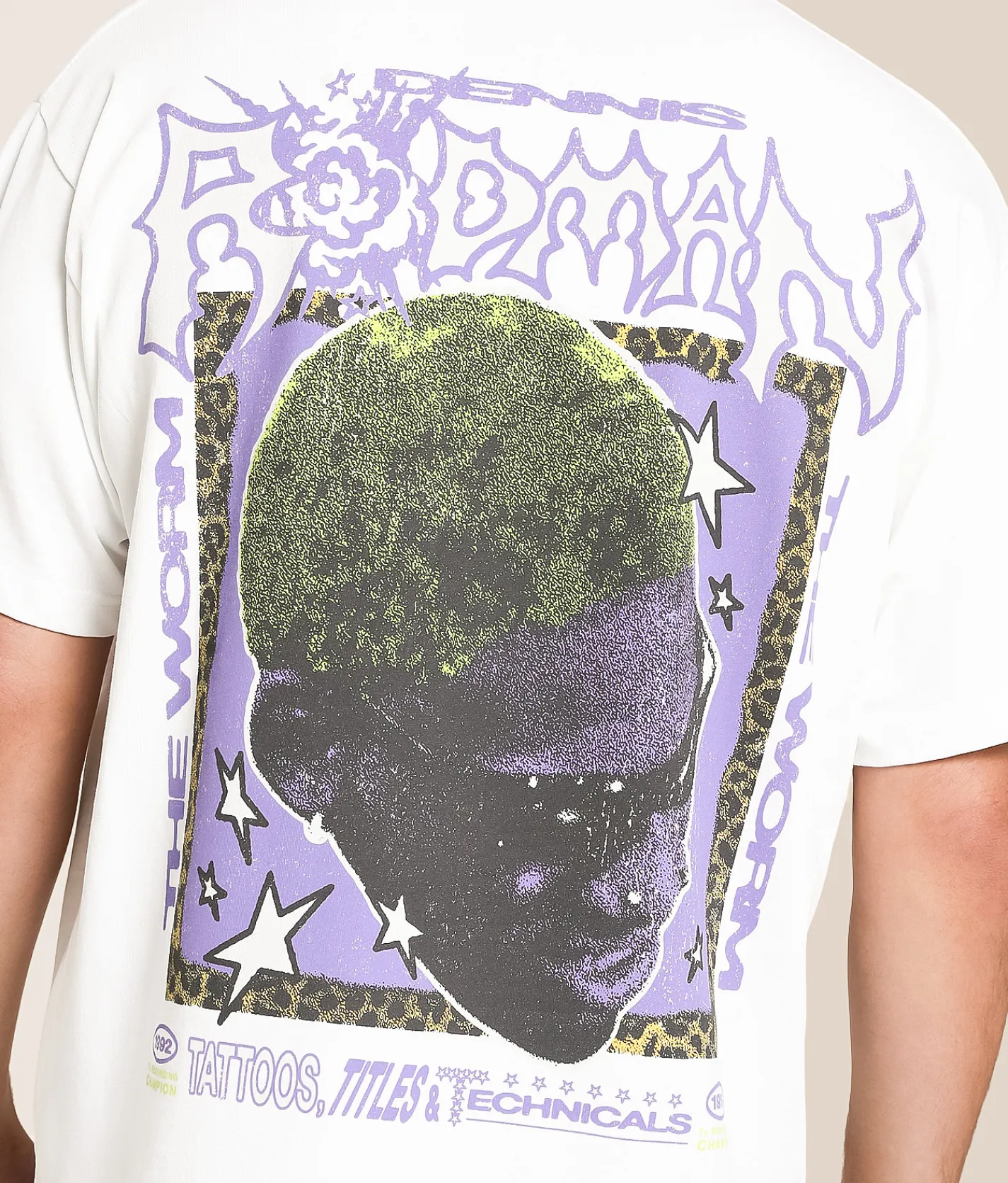 Tops|Graphic T-Shirts | ID Supply Co. Dennis Rodman Tattoos T-Shirt White