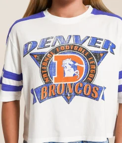 Tops | Junkfood Denver Broncos Cropped T-Shirt Vintage White Licorice