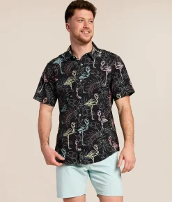 Departwest Tropical Standard Performance Stretch Shirt Black Blue Pink Hot