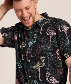 Departwest Tropical Standard Performance Stretch Shirt Black Blue Pink Hot