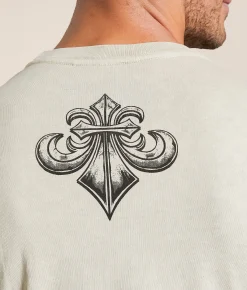 Tops|Graphic T-Shirts | Affliction Descending Crown T-Shirt Sand Heavy Lava Wash