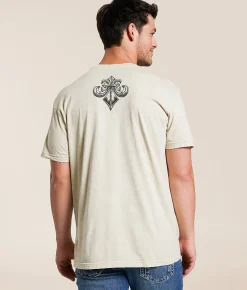 Tops|Graphic T-Shirts | Affliction Descending Crown T-Shirt Sand Heavy Lava Wash