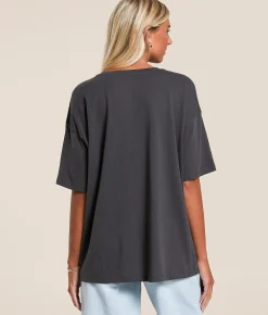 Tops | Billabong Desert Break Oversized T-Shirt Off Black